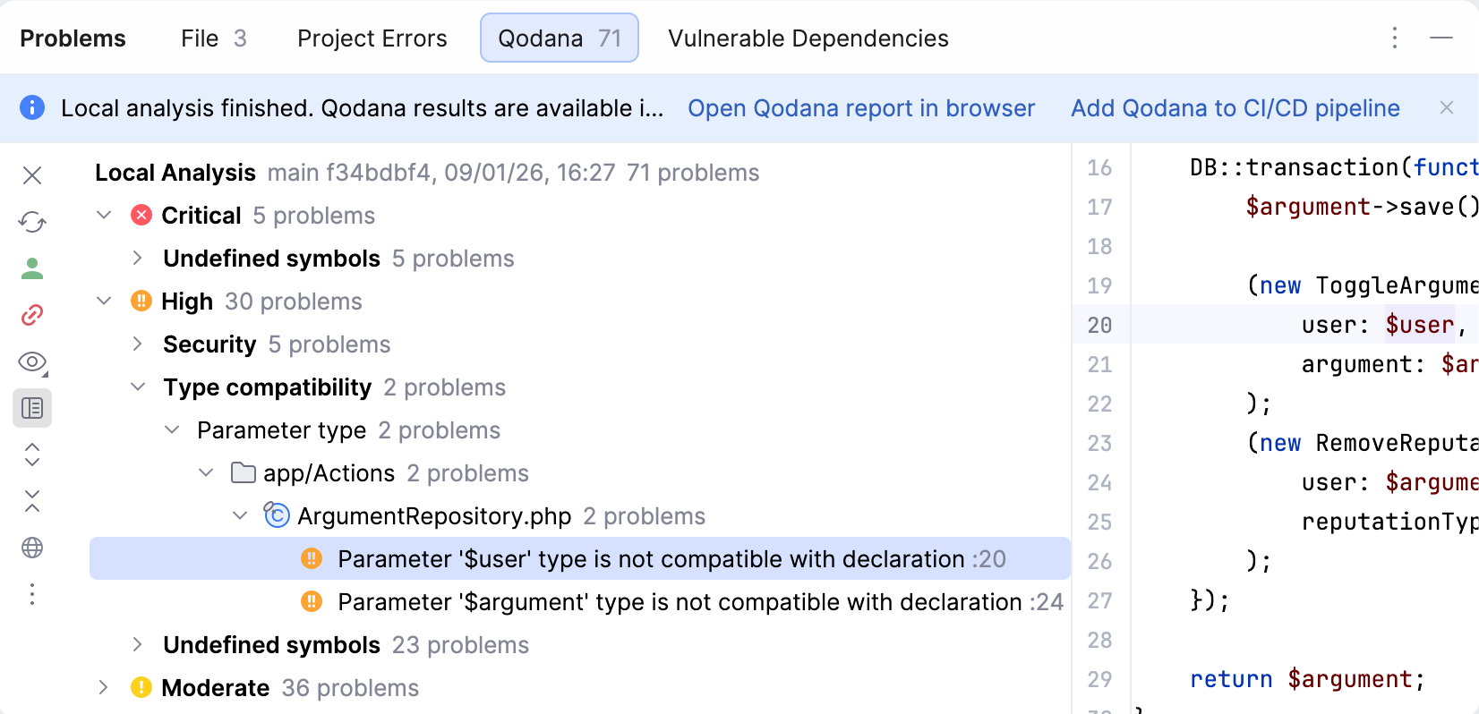 Qodana results