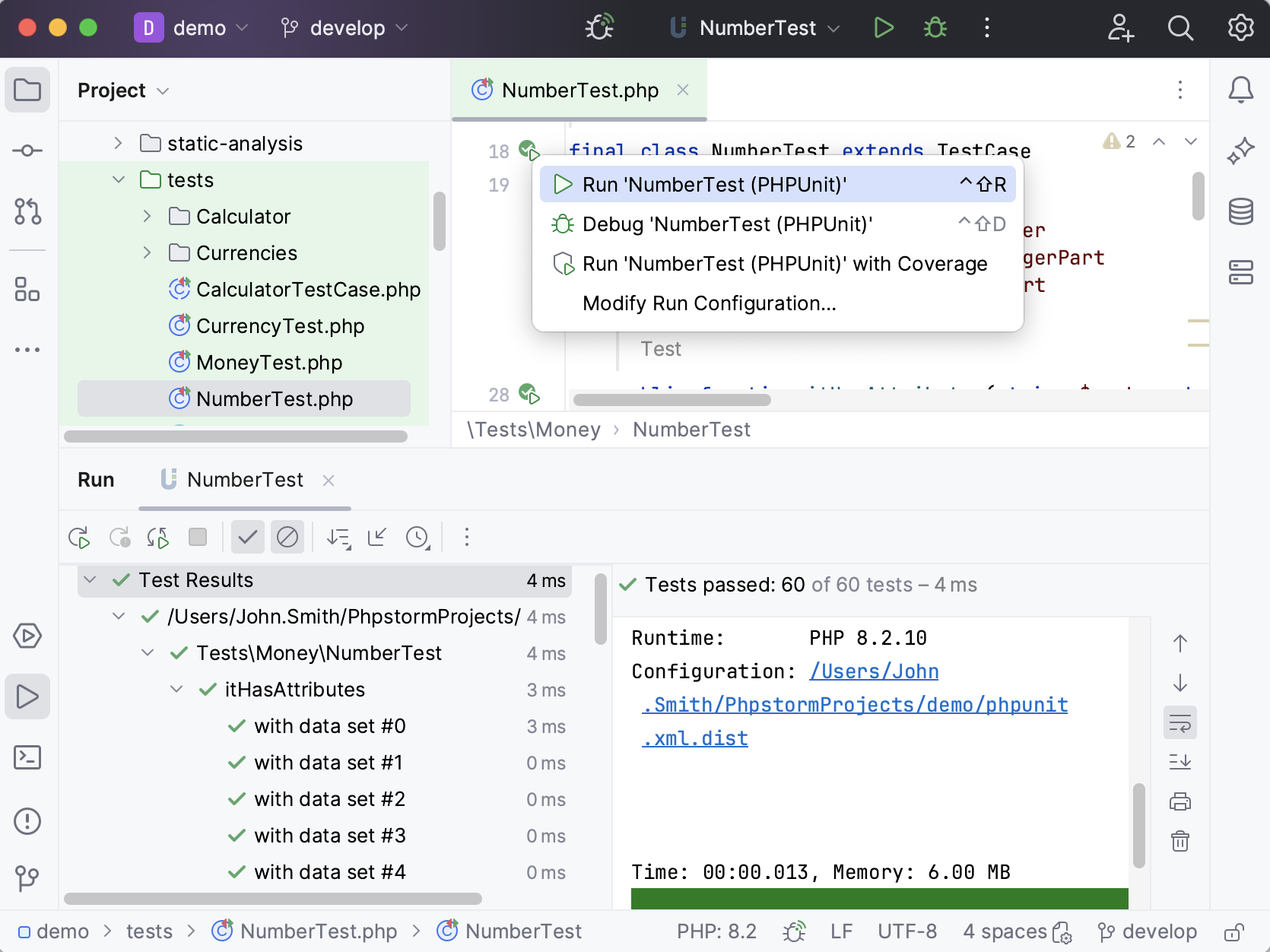 Debugging overview screen Debugging overview screen
