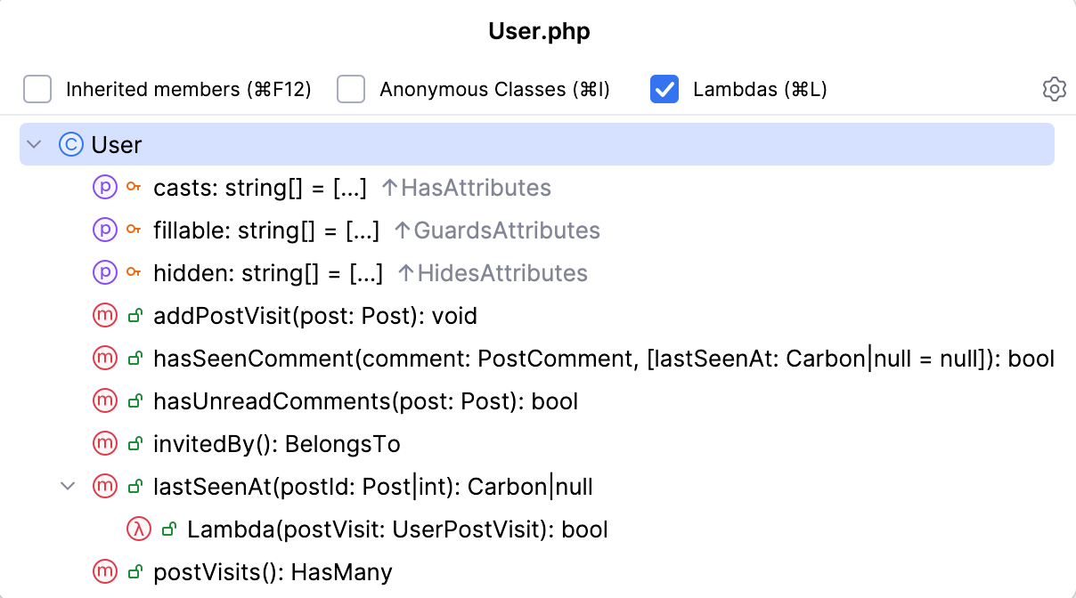 Structure View popup Structure View popup