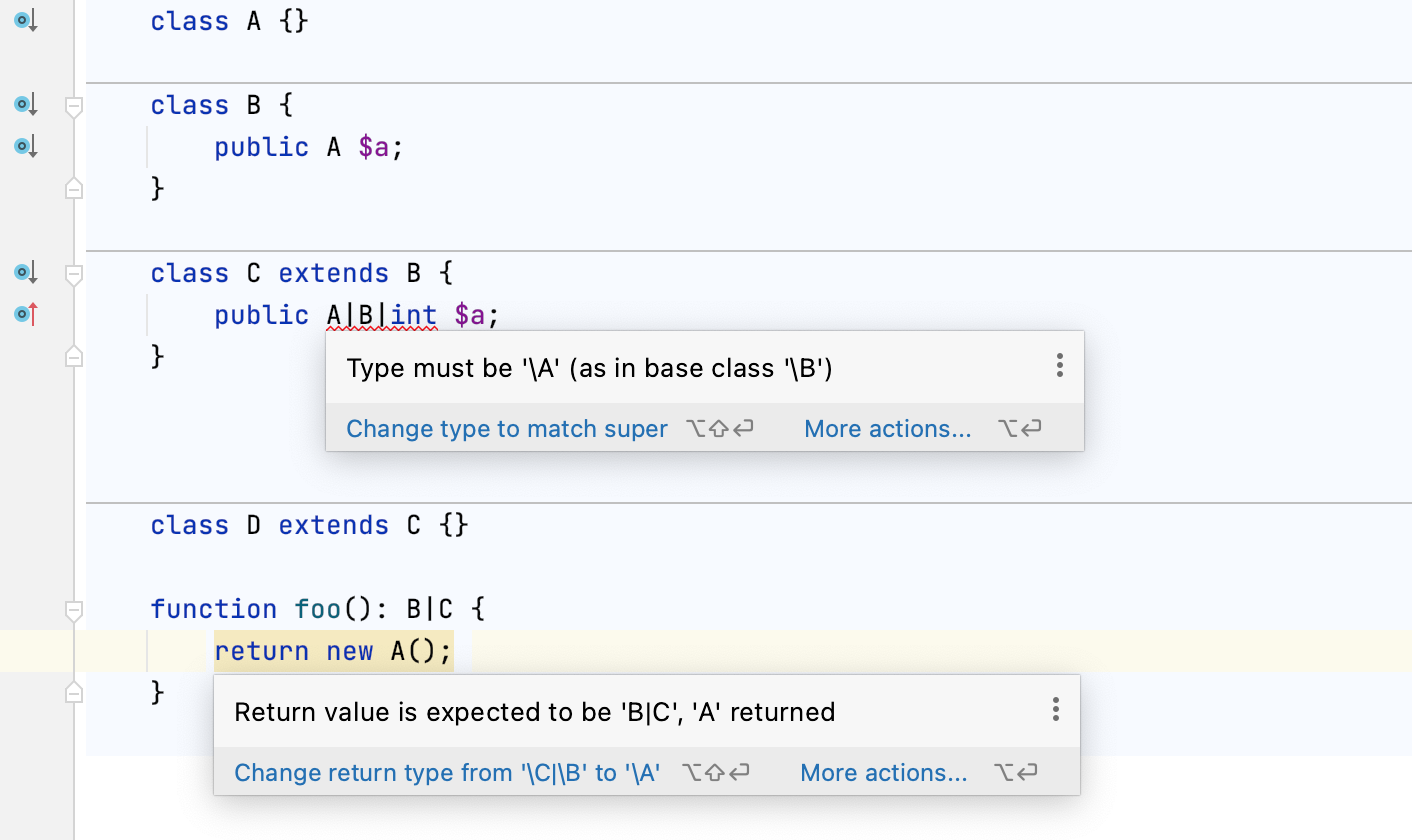 Type checks in union type declaration Type checks in union type declaration