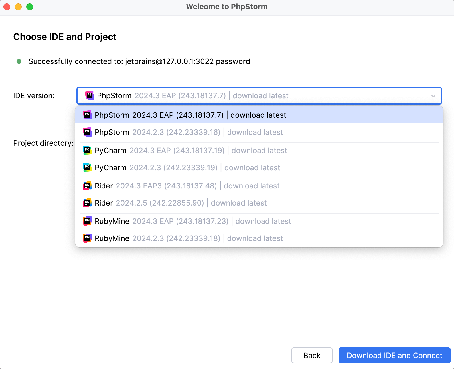 PhpStorm welcome screen PhpStorm welcome screen