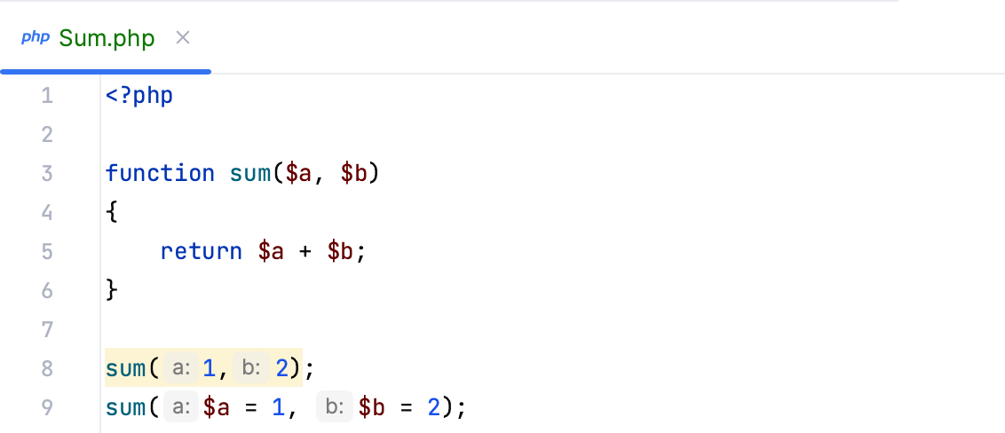 Parameter hints for literals Parameter hints for literals
