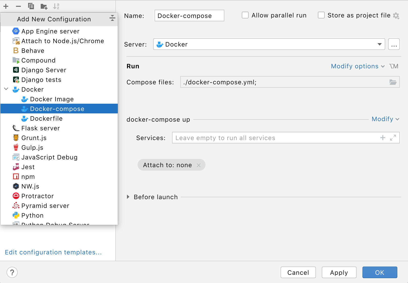 Docker Compose 运行配置 Docker Compose 运行配置