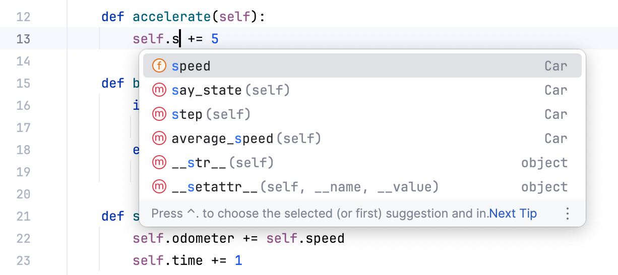 Code completion Code completion