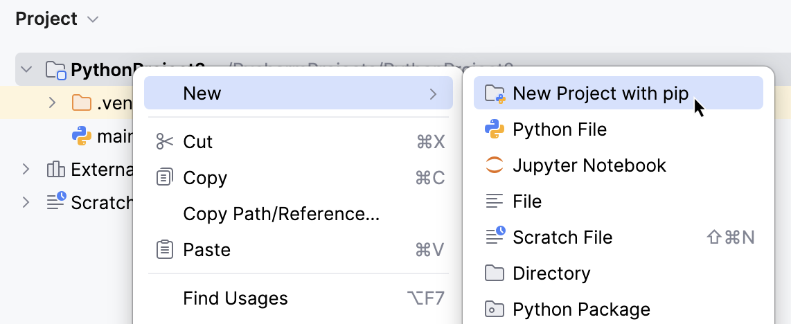 Create subproject Create subproject
