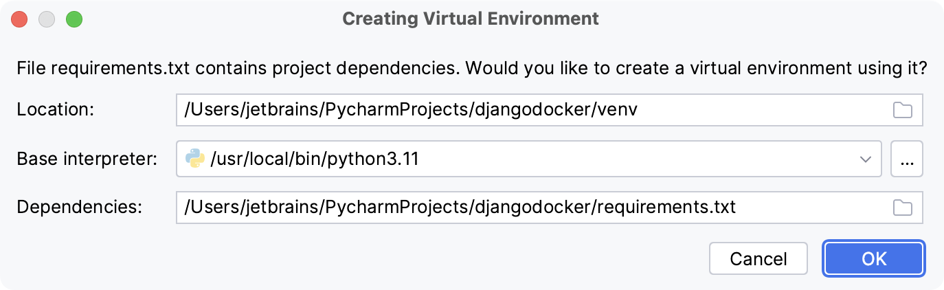 Creating a virtual environment Creating a virtual environment