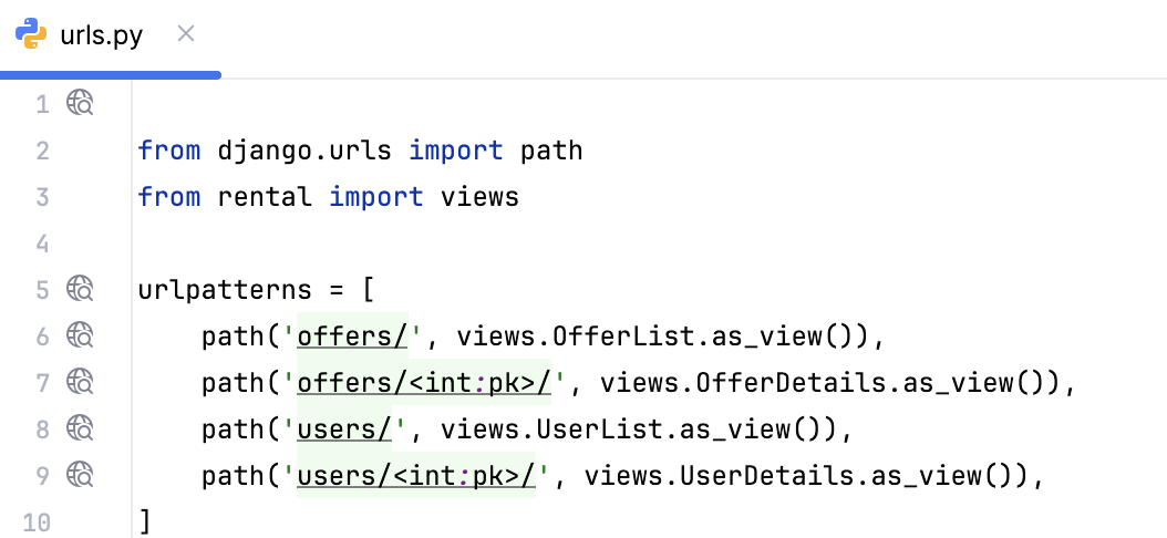 引入用户 'urls.py' 引入用户 'urls.py'
