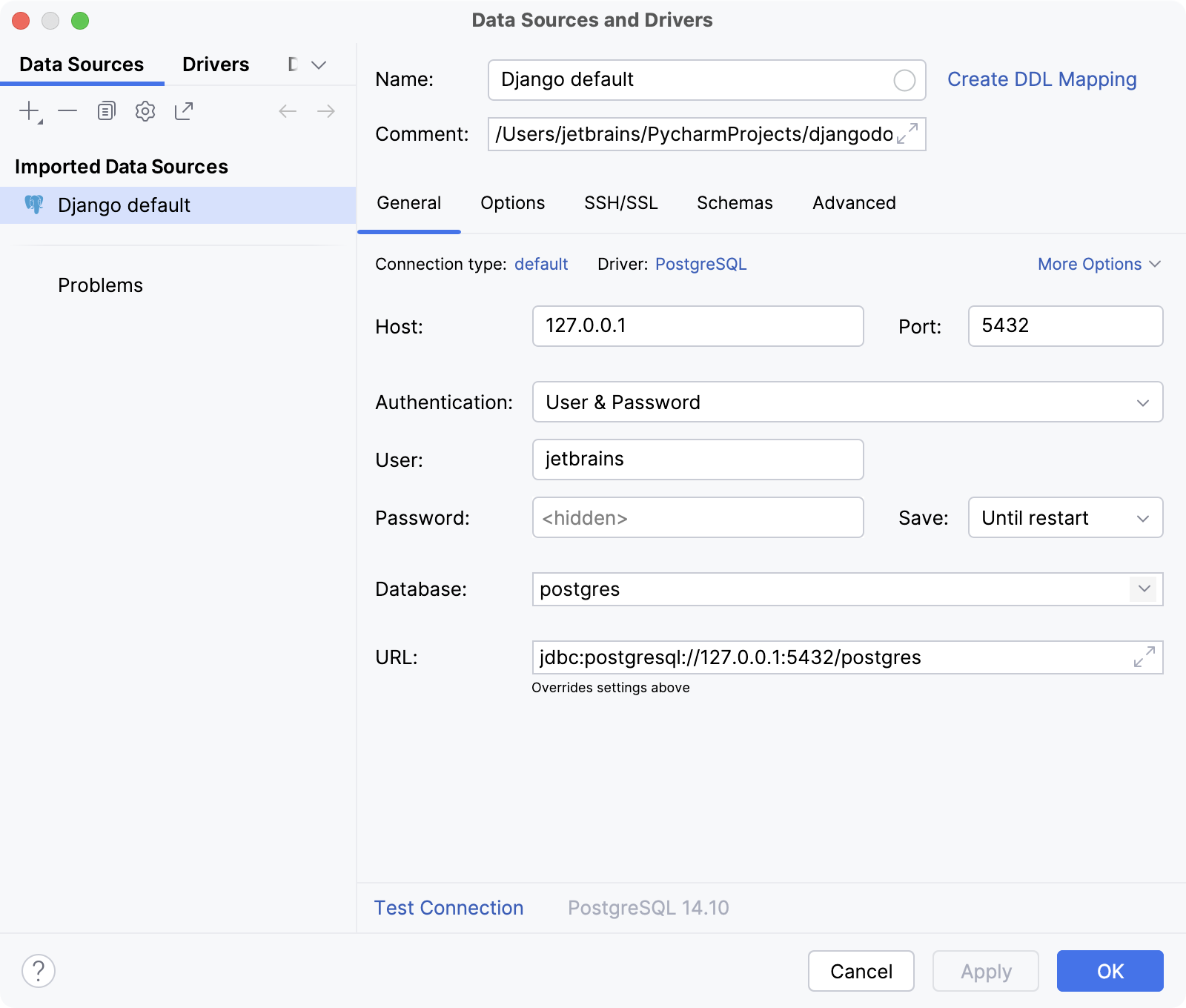 Configuring a datasource Configuring a datasource