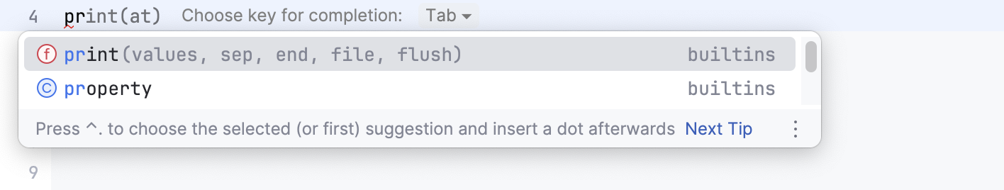 Function completion Function completion