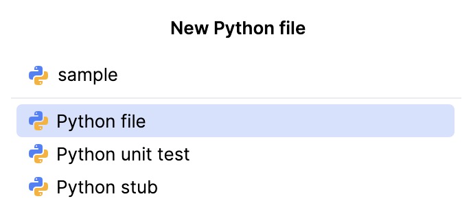 添加一个新的 Python 文件 添加一个新的 Python 文件