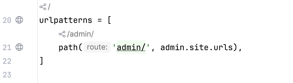 Inlay hints, code vision: Python Web Structure