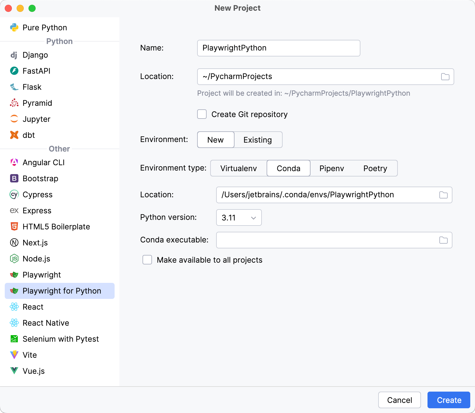 Configure a new Conda environment Configure a new Conda environment