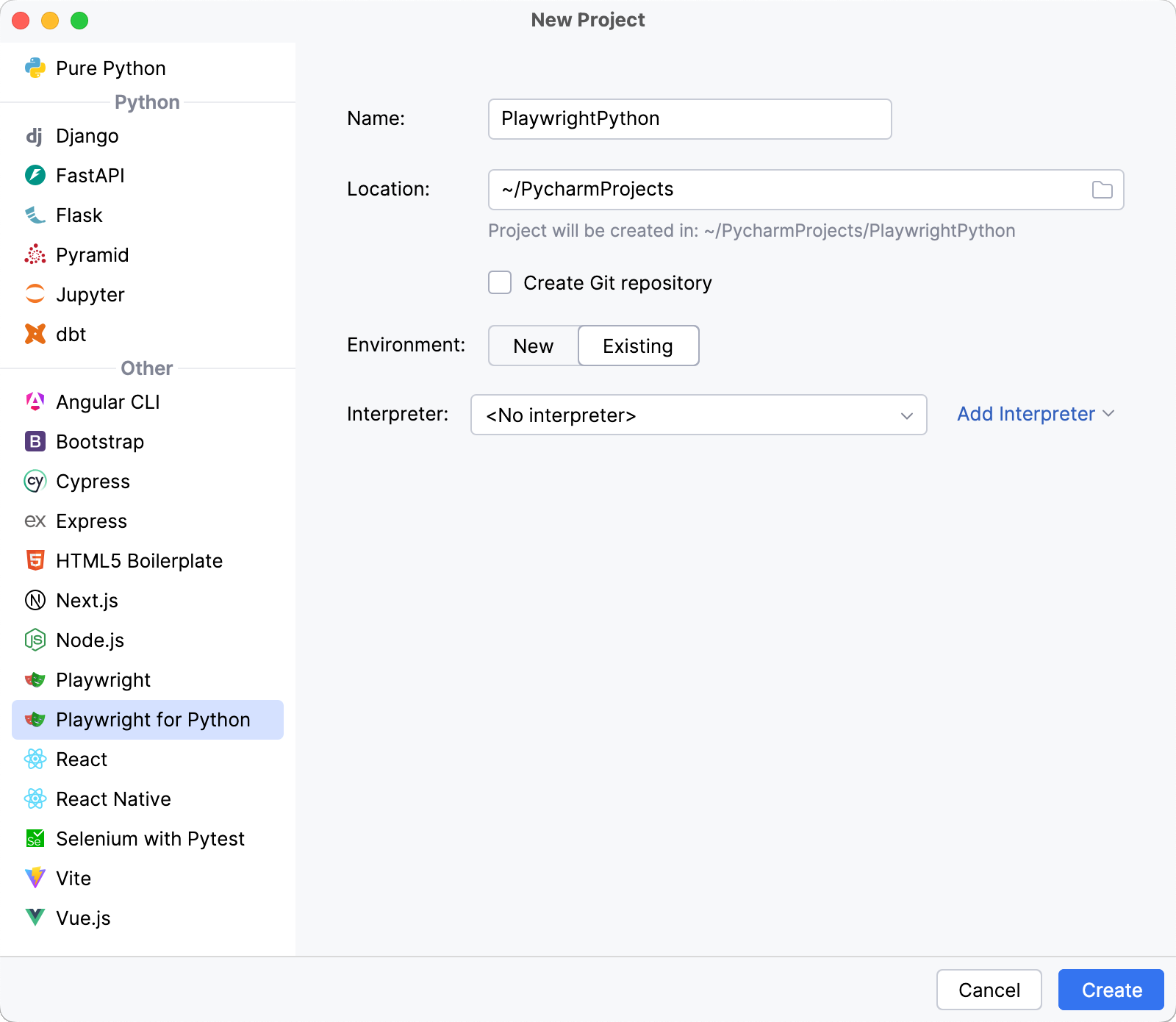 Configure an existing environment Configure an existing environment