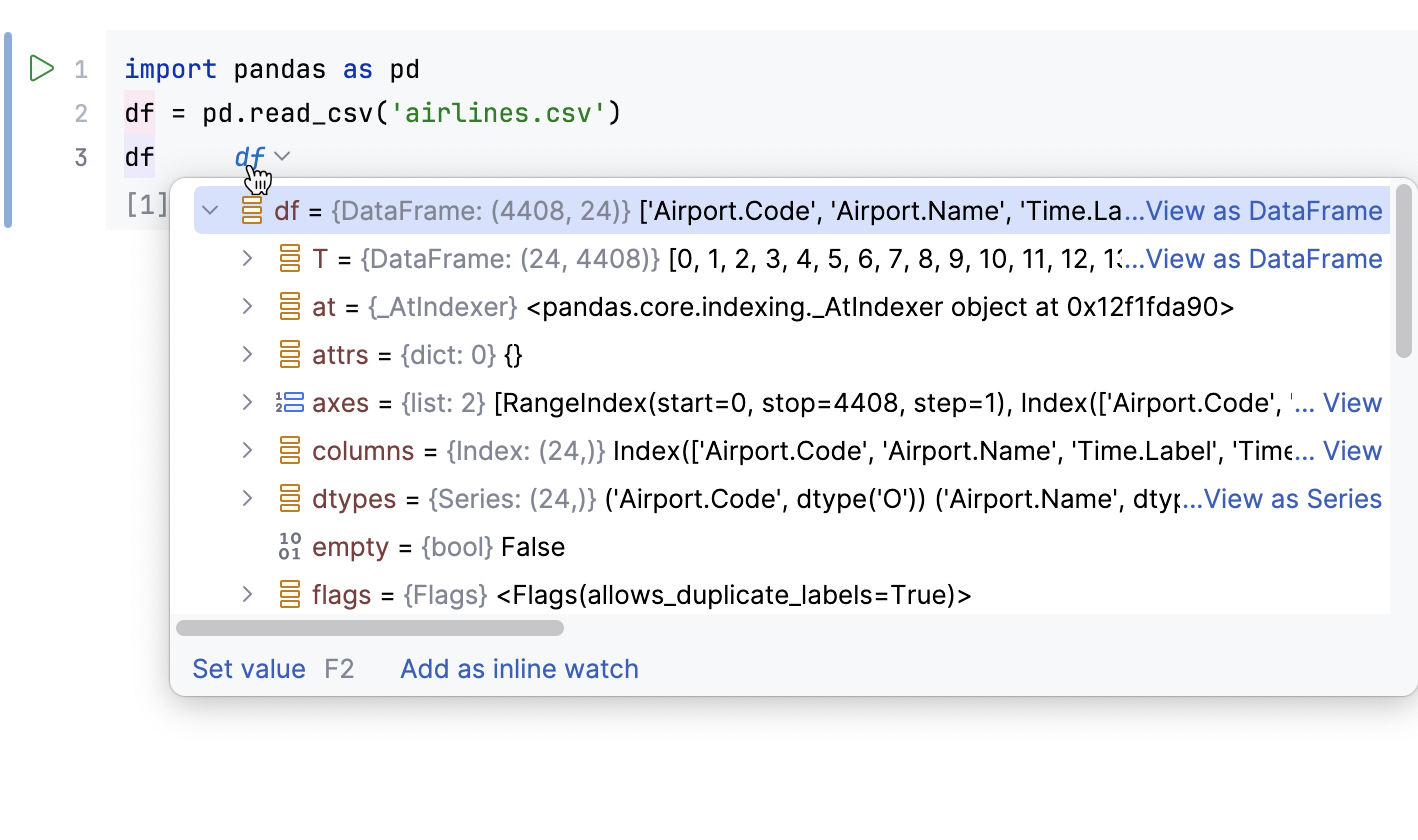 Preview variables in a popup in the editor Preview variables in a popup in the editor
