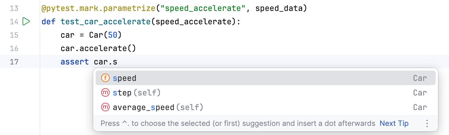 针对 pytest.mark.parametrize 的代码补全 针对 pytest.mark.parametrize 的代码补全