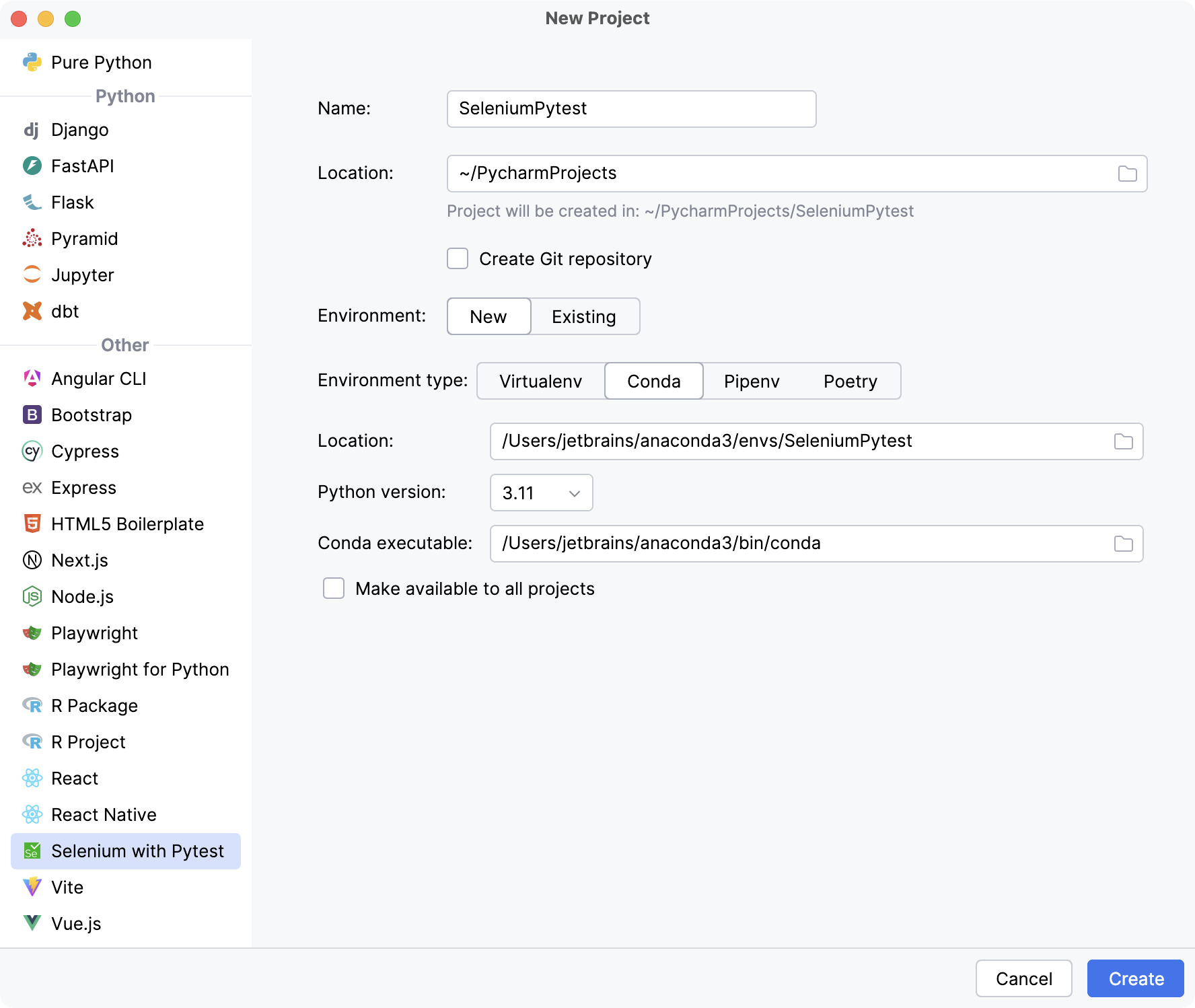 Configure a new Conda environment Configure a new Conda environment