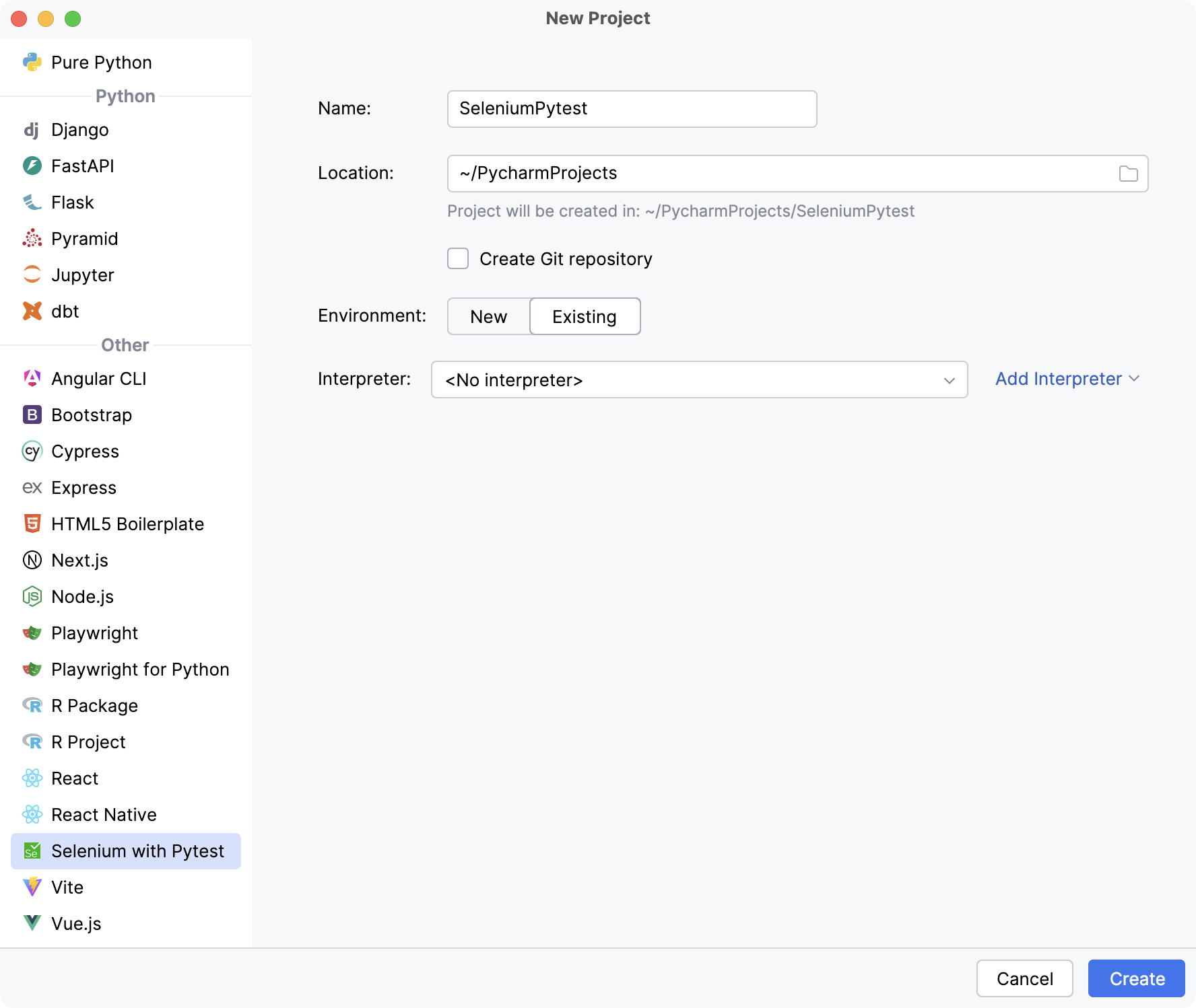 Configure an existing environment Configure an existing environment