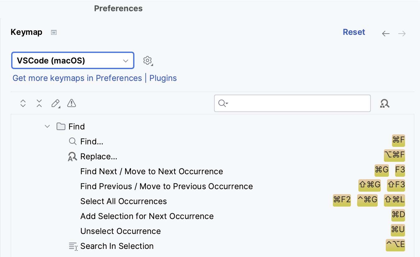 PyCharm 中的 VSCode 键位映射