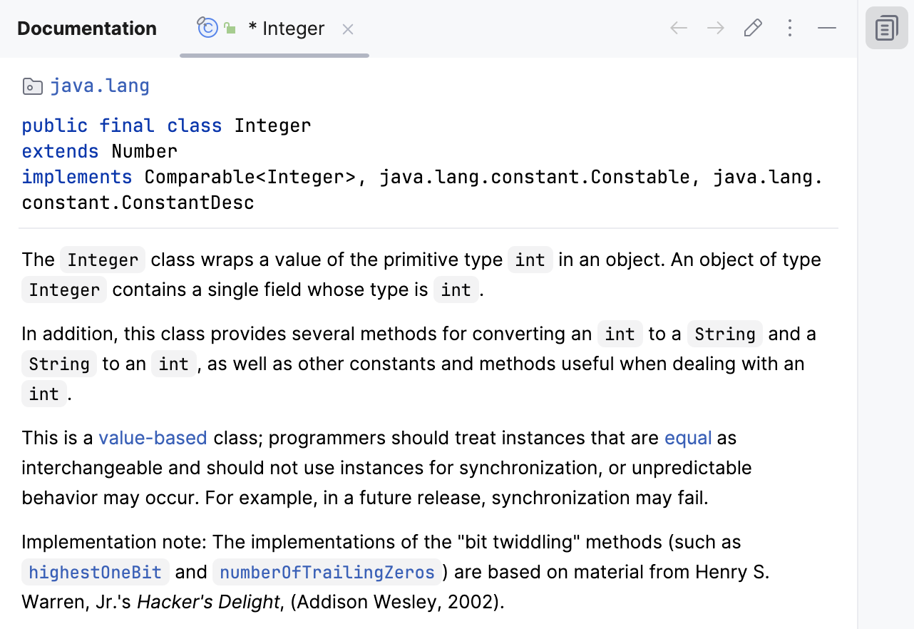 IntelliJ IDEA：文档工具窗口
