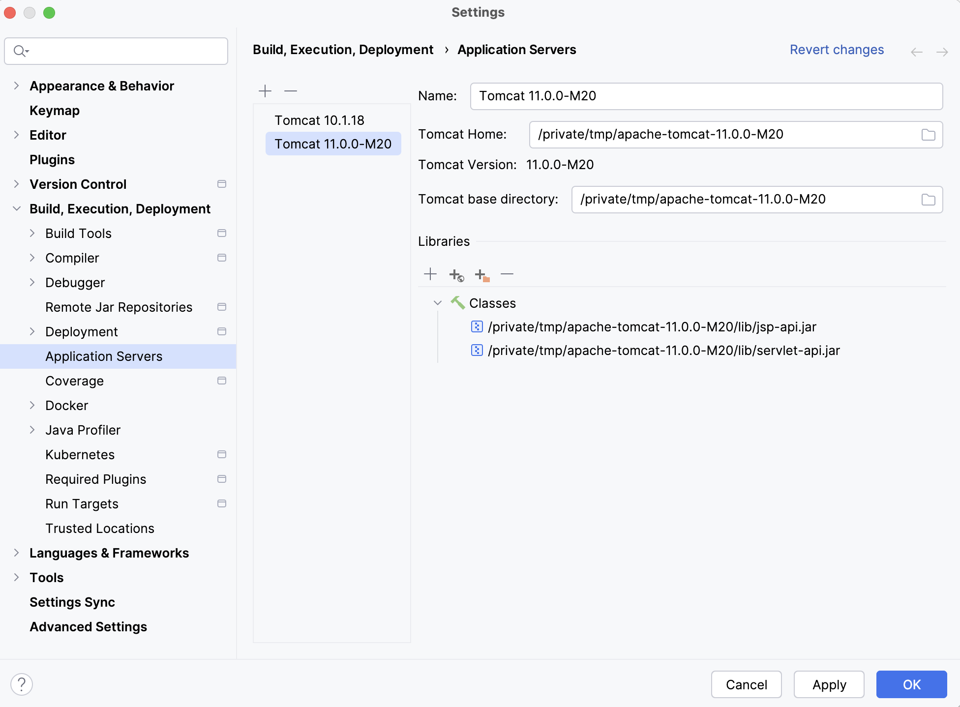 Tomcat application server configuration Tomcat application server configuration