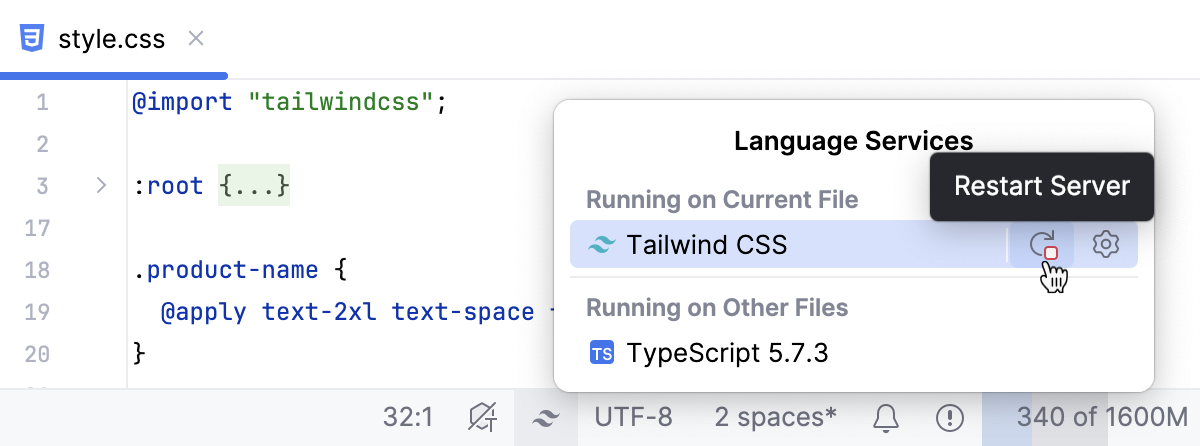 Restart Tailwind CSS server Restart Tailwind CSS server