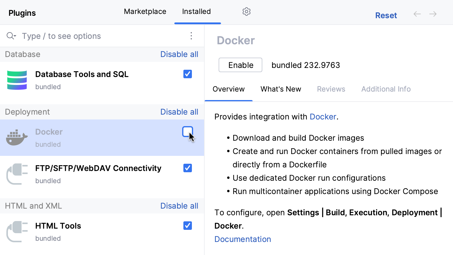 Disabling an unnecessary plugin Disabling an unnecessary plugin