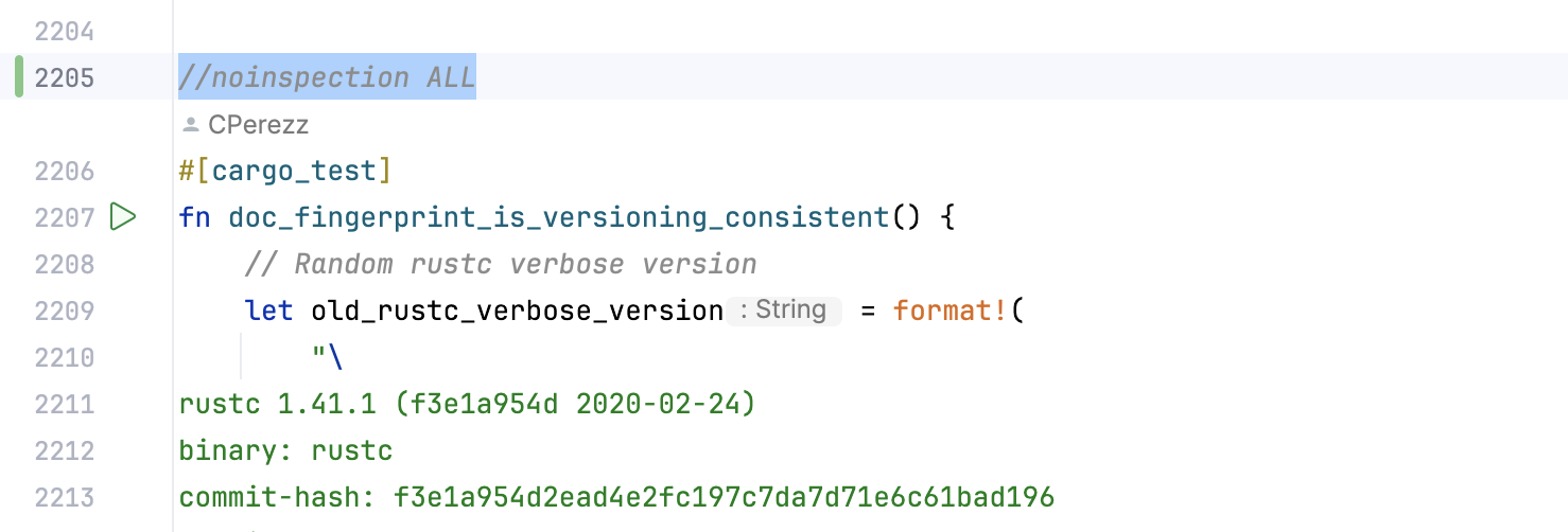 The //noinspection annotation before a method The //noinspection annotation before a method