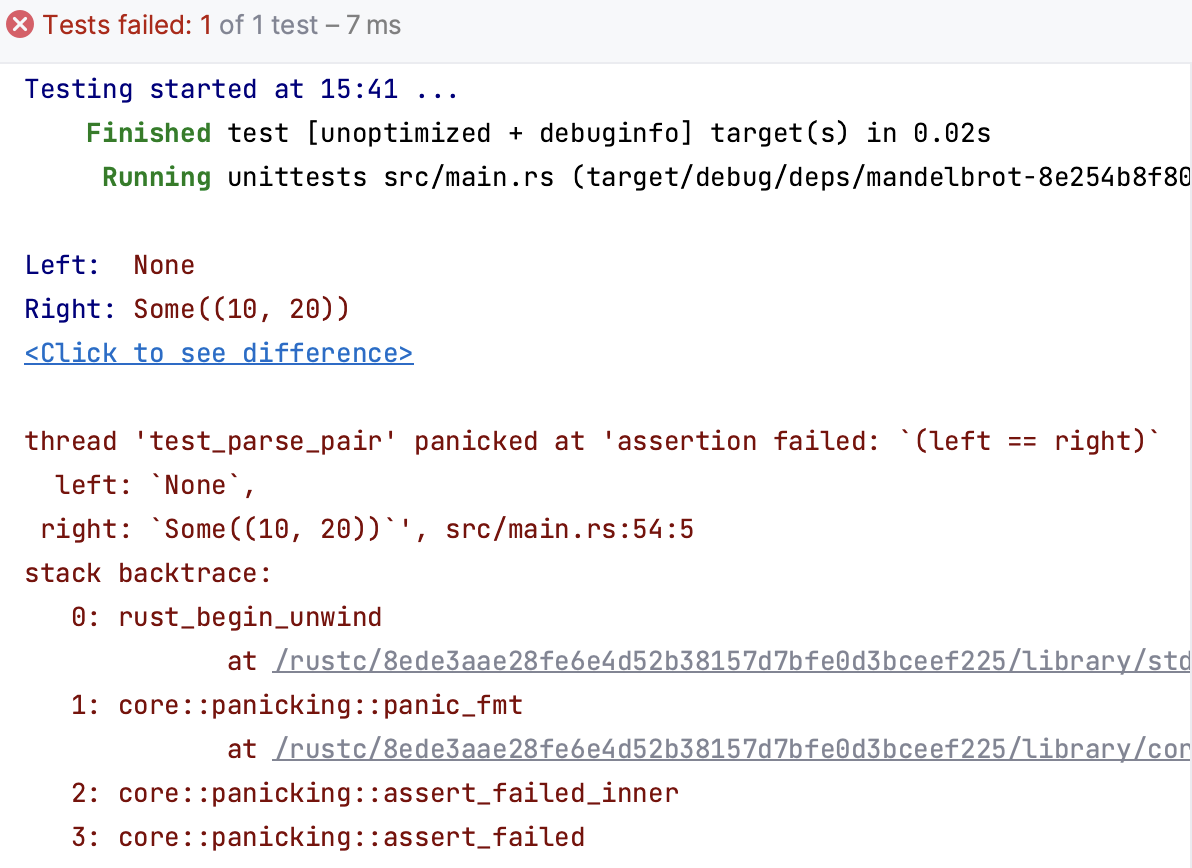 Full backtrace Full backtrace