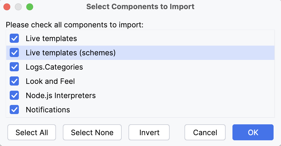 Import live templates Import live templates