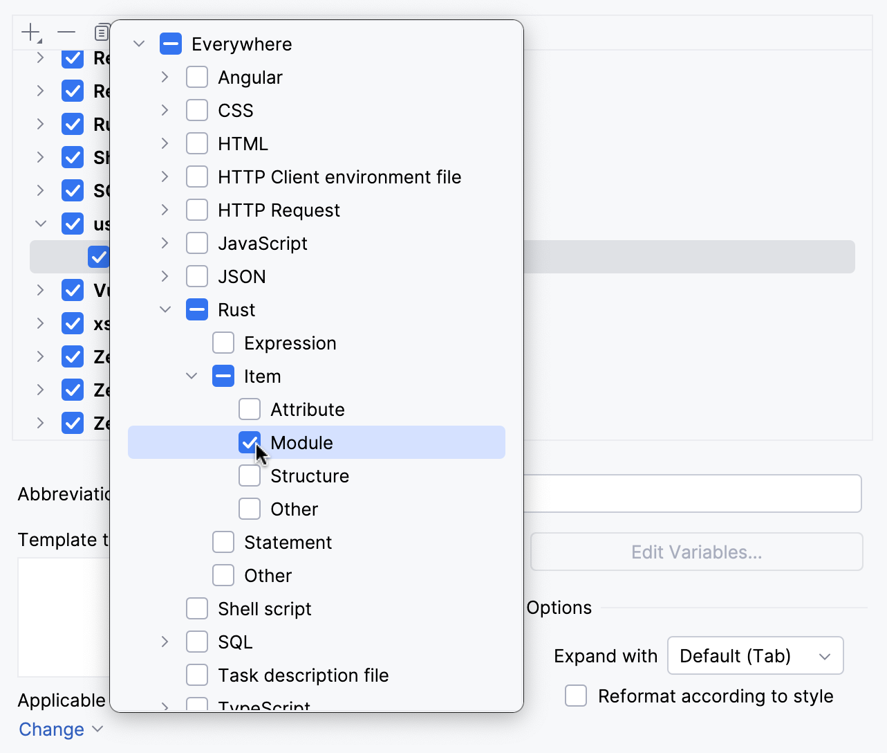 Create live template: specify applicable context Create live template: specify applicable context