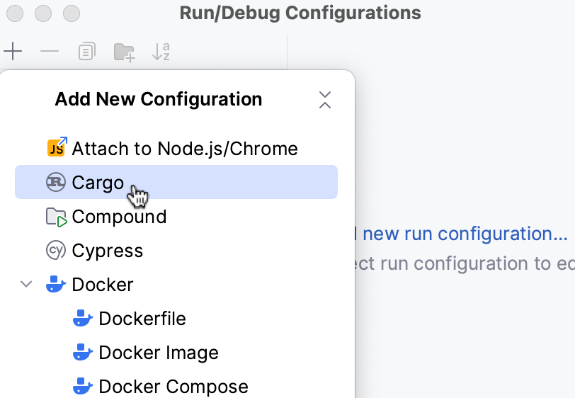 Adding a new Cargo configuration Adding a new Cargo configuration