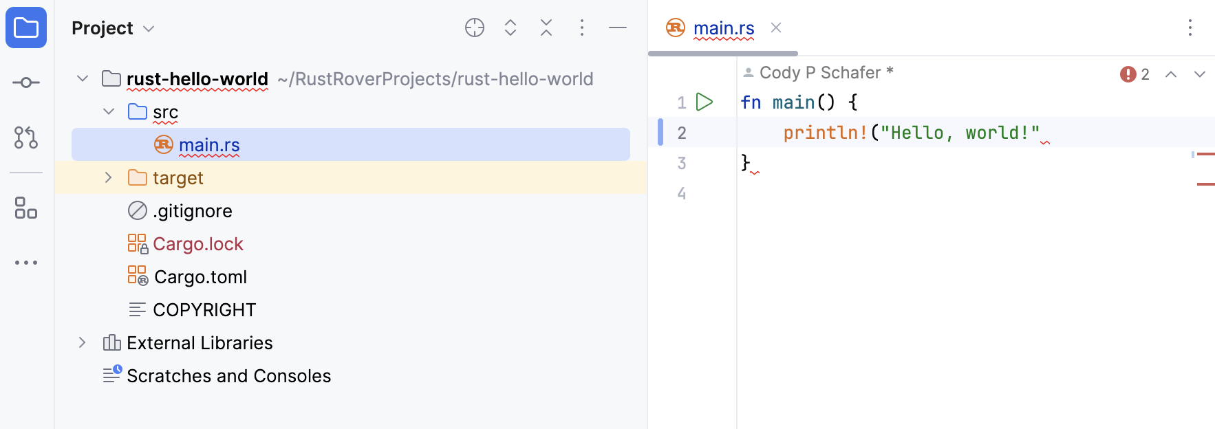 Error highlighting in project tree Error highlighting in project tree