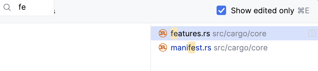 Recent files search
