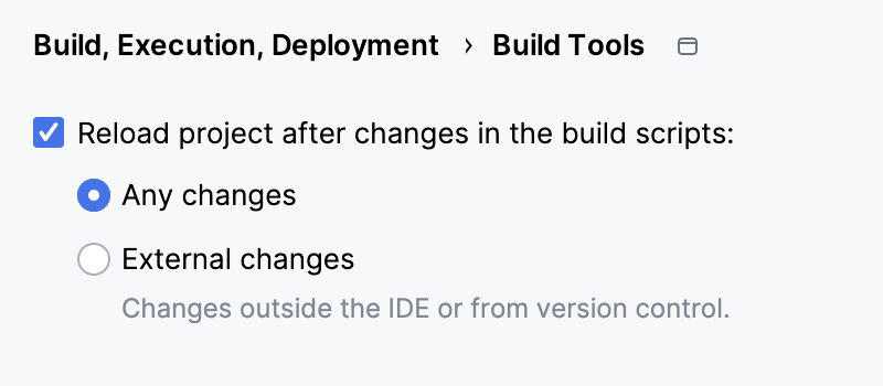 Auto-refresh project setting Auto-refresh project setting