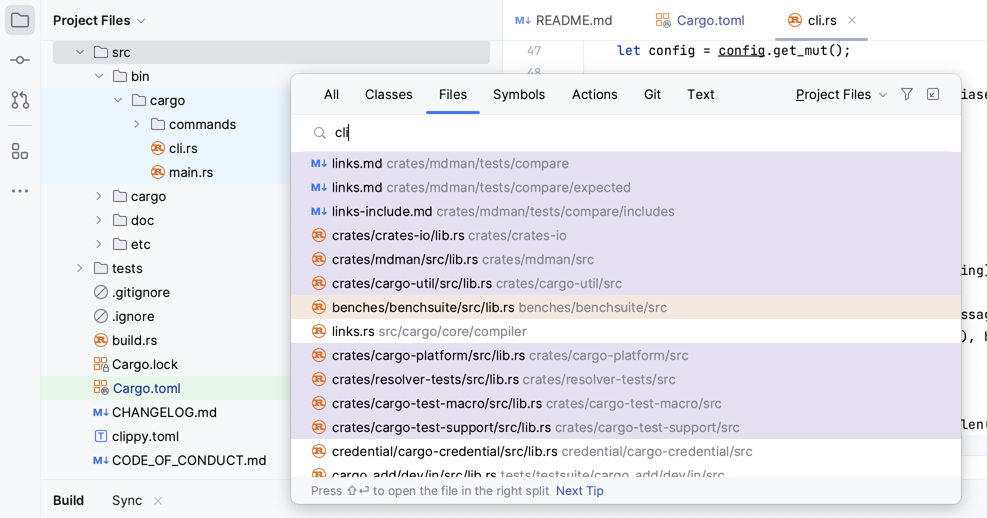 Scope highlighting in the editor tabs and search results Scope highlighting in the editor tabs and search results