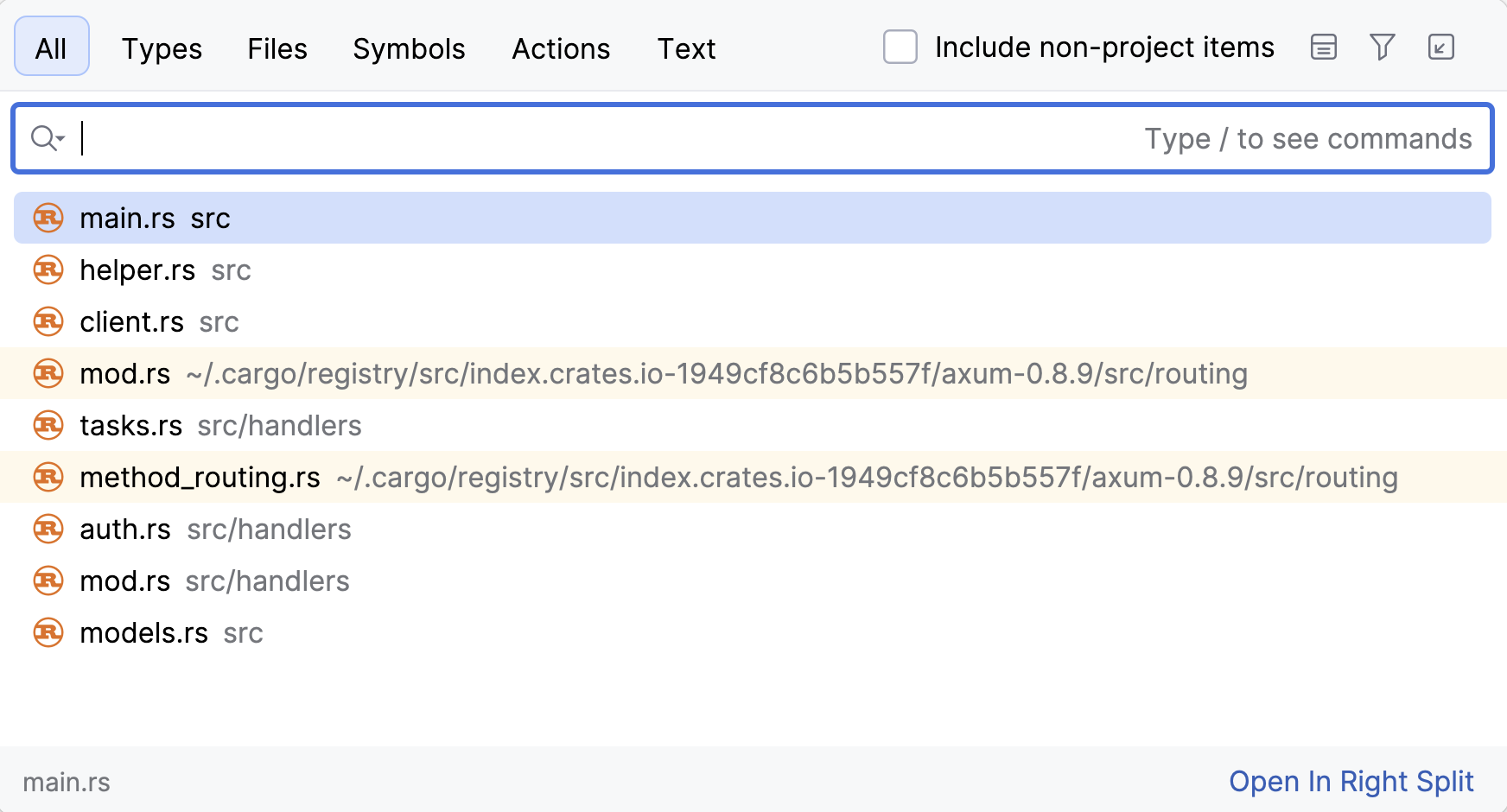 Search Everywhere popup Search Everywhere popup