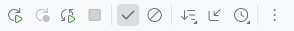 the test results toolbar the test results toolbar