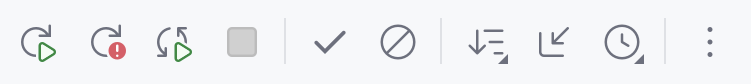 The Test Runner toolbar The Test Runner toolbar
