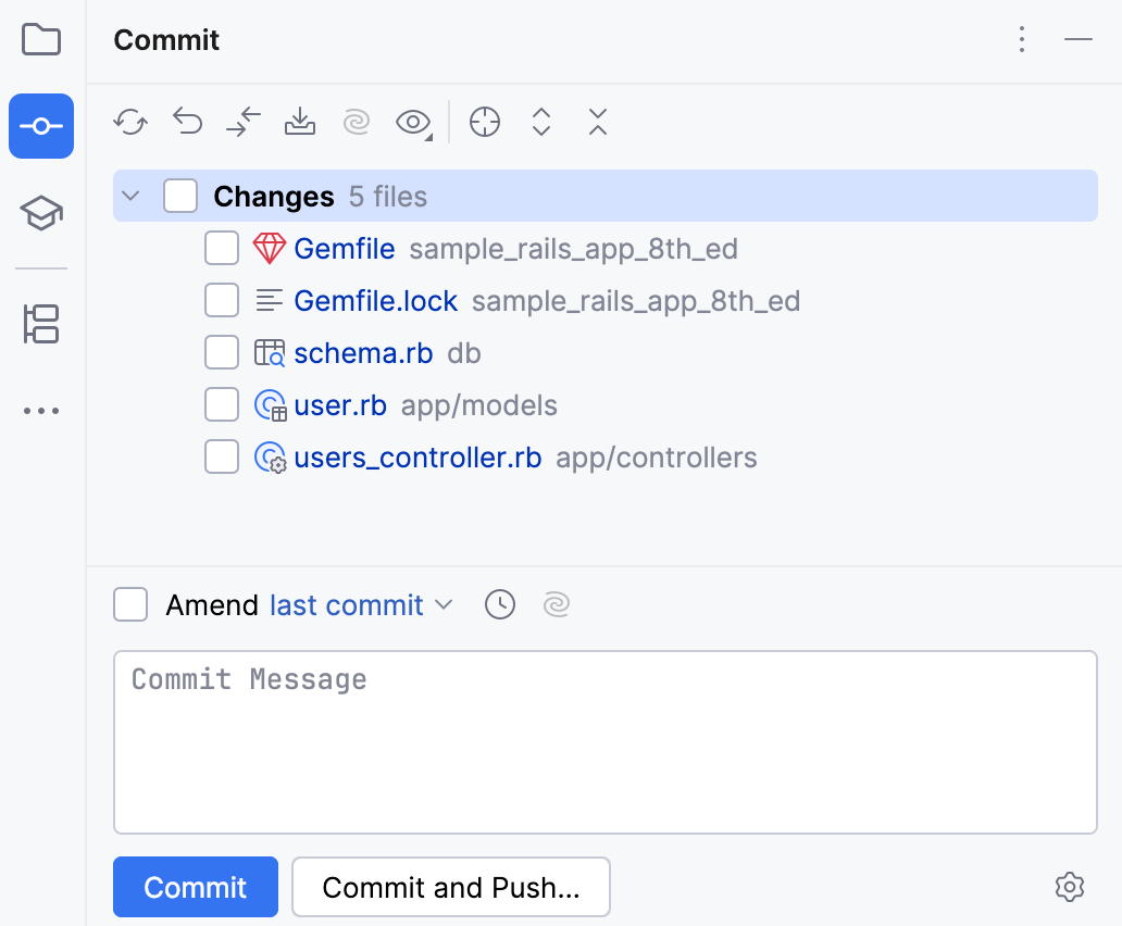 Commit tool window