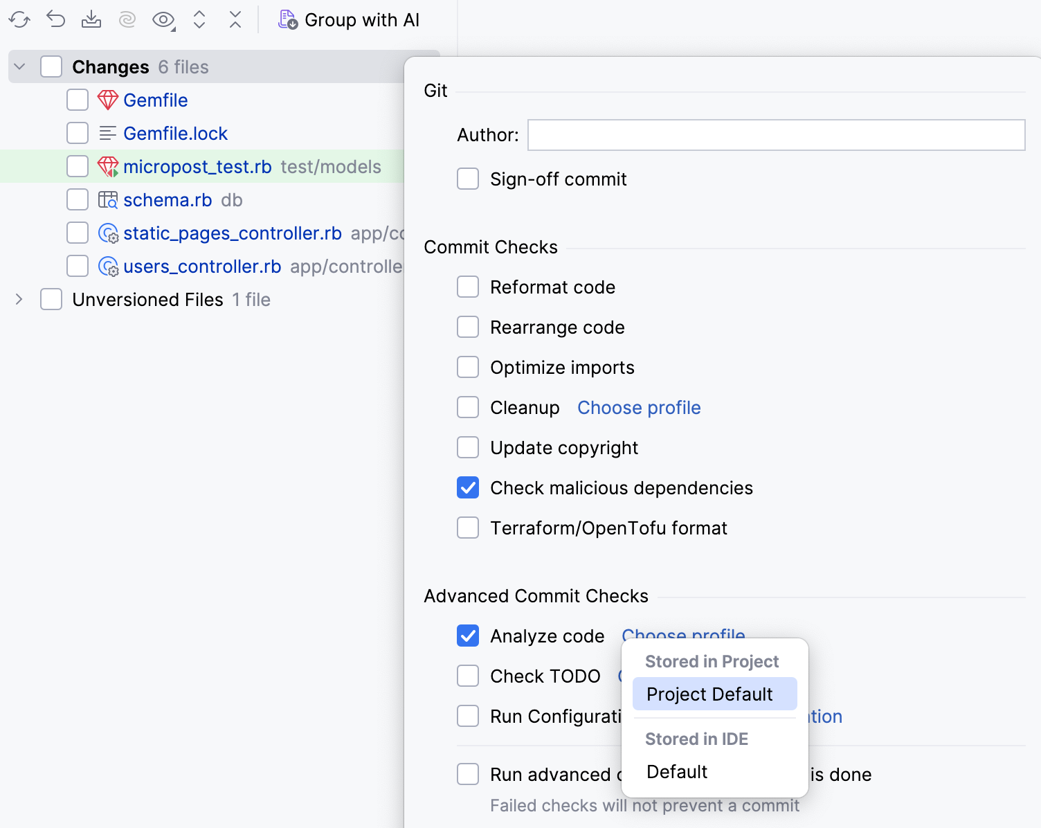 Run inspections before commit Run inspections before commit