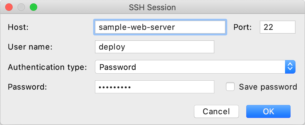 SSH session SSH session