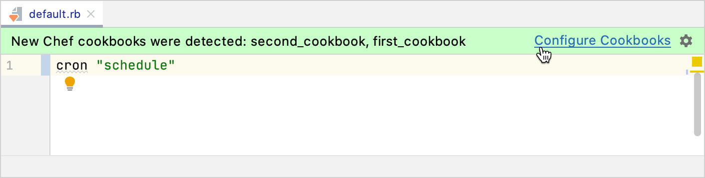 Configure a cookbook from the editor Configure a cookbook from the editor