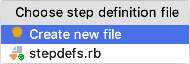 Choose step definition file Choose step definition file