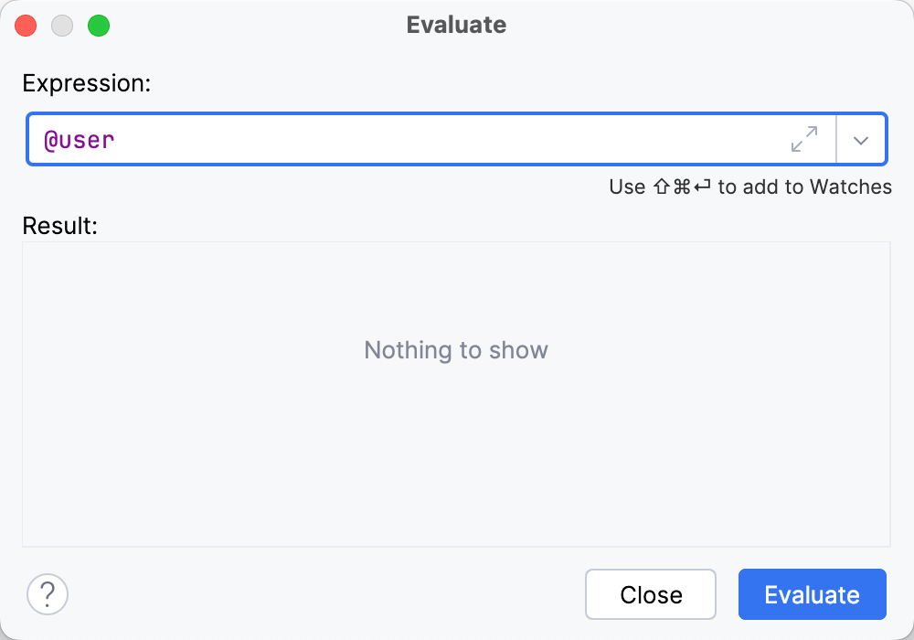 The expression is entered in the Code Fragment field The expression is entered in the Code Fragment field