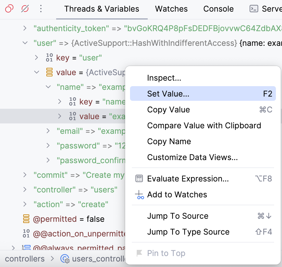 Set value Set value