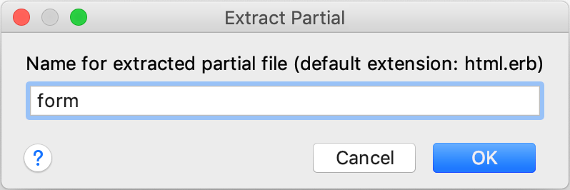 Extract Partial dialog Extract Partial dialog