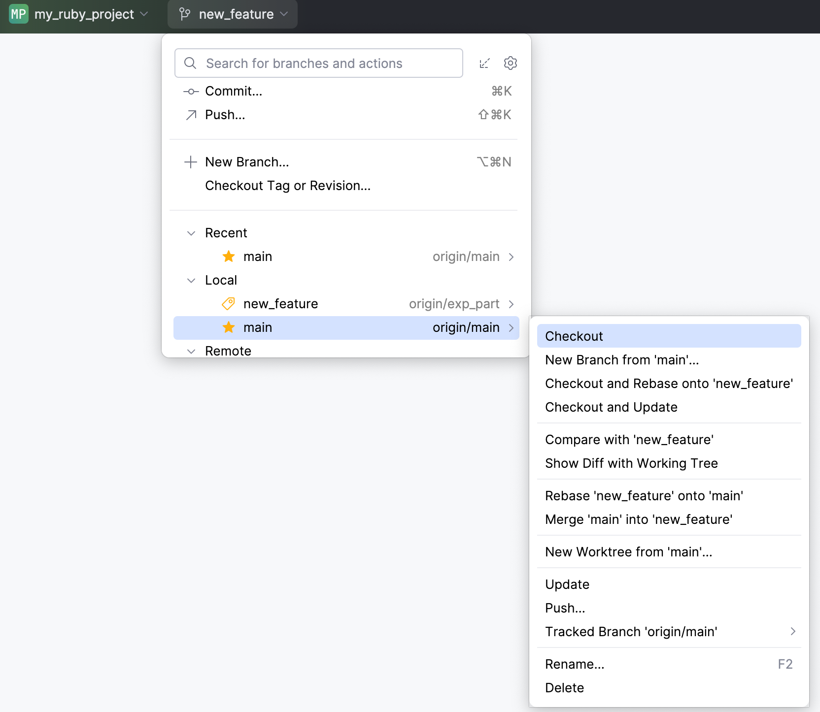 Git widget Git widget