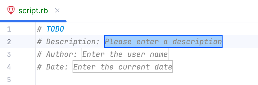 Expand template with variables Expand template with variables