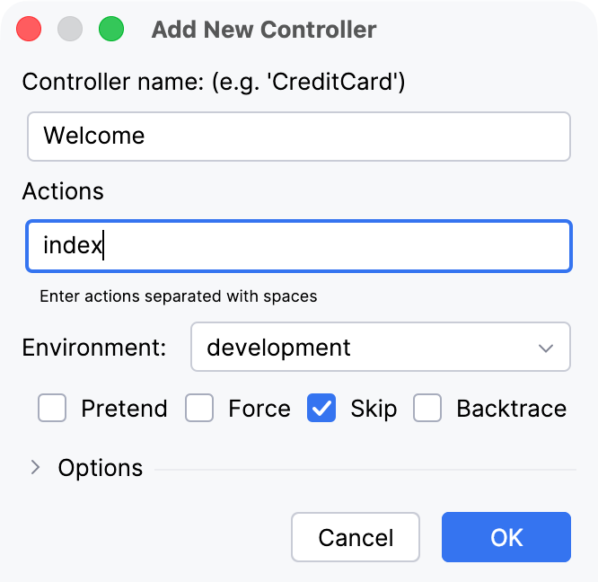 Add New Controller Add New Controller