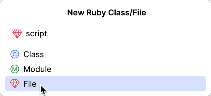 New Ruby File/Class New Ruby File/Class